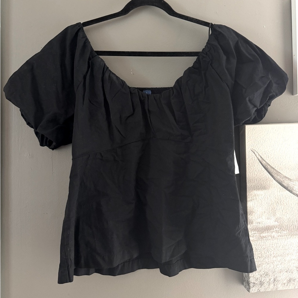 Old Navy Black Puff Sleeve Blouse